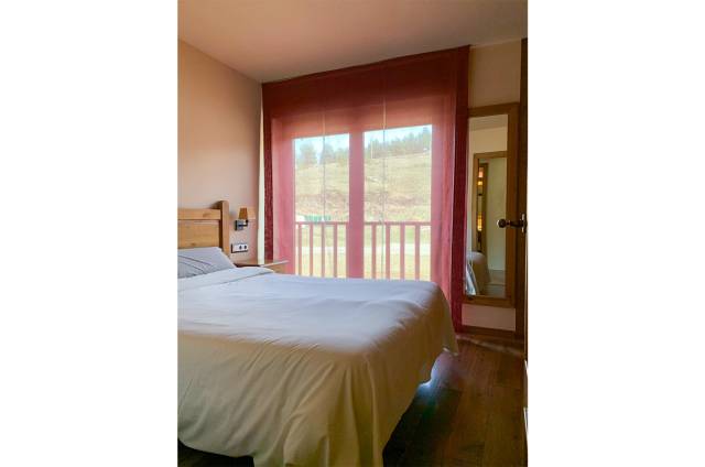T1 com 1 quarto com cama de casal e 1 sofá-cama na sala