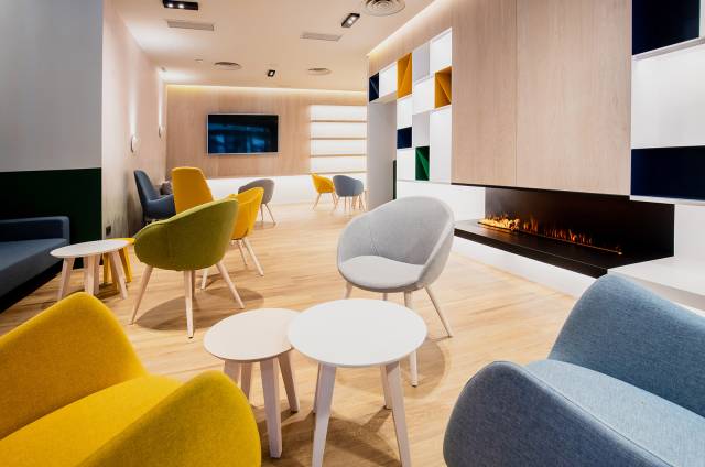 Sala de estar com lareira